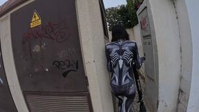 Public Risky Sex in Spider Man Costumes