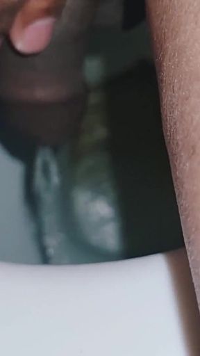 Skinny Femboy Peeing and Masturbating in Toilet