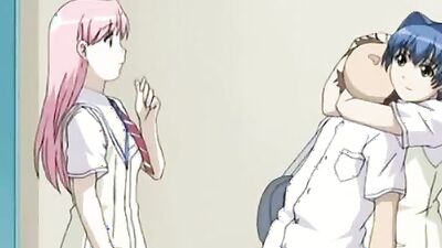 Redhead anime cutie gets a hot cumshot in her mouth in this uncensored hentai video