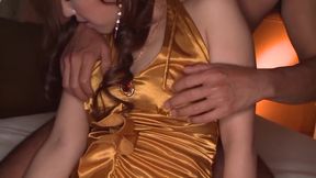 Cum on boobs after great fuck for Asian babe