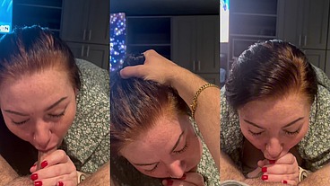Face fucking my wife in a hotel room