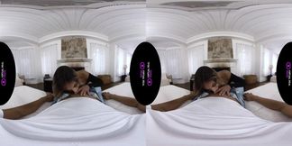 VR Cowgirl destroyed my tiny tits in reverse 60fps
