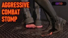 Aggressive CBT Stomping in Black Leather Combat Boots and Outfit (Edited Version) - Tamystarly - Cock Balls Crush Trample, Bootjob, Trampling, Shoejob