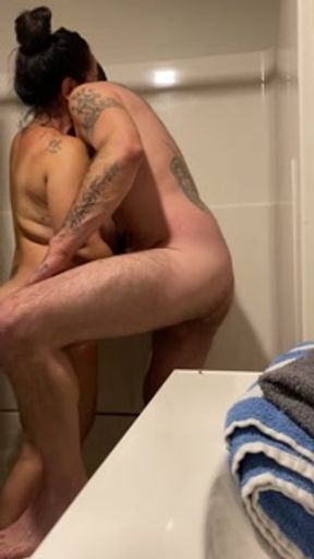 Caught my friends wife in shower so I fucked her