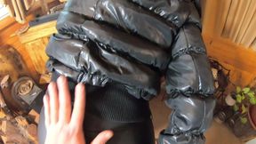 Milfycalla- a Lot of Cum on My Black Down Jacket and Black Leather Leggings 216