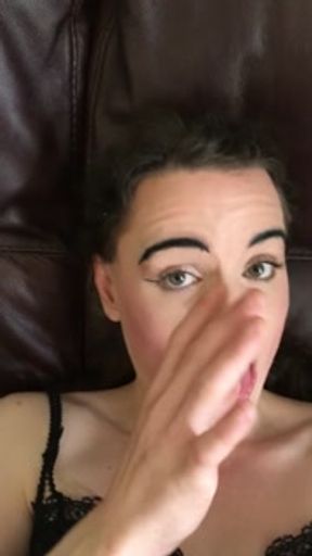 Cute sissy femboy fucked and cum over herself, cleans it up (POV, top)