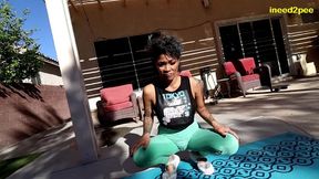 loosey lu peeing her yoga pants while teaching