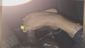 Melanted Goddess Worshipsolz Drains & Post Nut Teases Big Dick Daddy with her Long Yellow Toenails & Wrinkled Soles in a Seductive Dirty Talk Reverse Footjob Cum Shot Include