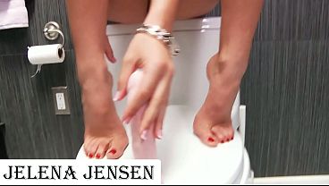 Sexy Feet &amp_ Soles Jelena Jensen Plays With That Dildo In The Bathroom!