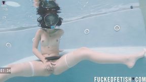 hd Snorkel underwater masturbation socks white socks challenge