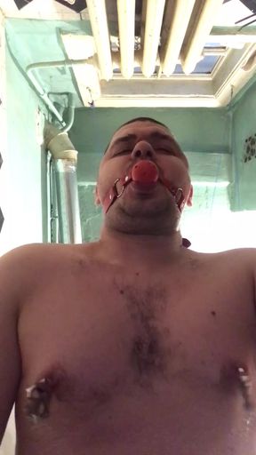 nipple clamps and gags in home