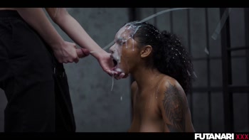 Futanari Prison Break: Blonde Inmate's Huge Facial After Futa Transformation