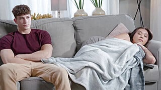 ADULT TIME - Kimmy Kimm CAUGHT MASTURBATING By Her Roomie, But She Can't Resist His Huge Cock!