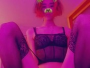 Femboy plays with himself and make mess 3 times