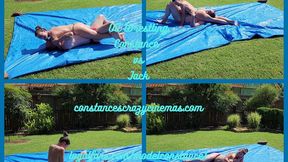 Oil Wrestling Outdoors Constance vs Jack wmvsm