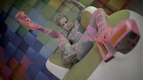 Ink-covered TEEN easing into a slow &mdash;  intense anal stretch