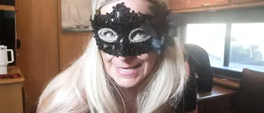 DOMME BLONDIE FUCKS HIS ASS IN THE MOTORHOME