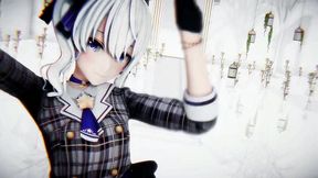 hoshimachi suisei undress dance hololive hentai vtuber rabbit hole song mmd 3d white hair