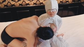 She Rubs the Breasts of a Busty Inspector at a Semiconductor Manufacturing Plant and Fingers Her