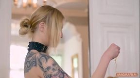 Threesome with a Man and Two Girls, All of Them Heavily Tattooed