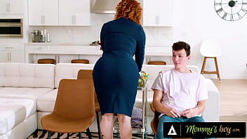 MOMMY&#039_S BOY - Newly Hired Flight Attendant Lauren Phillips&#039_s Social Practice With Stepson Gets ROUGH
