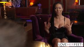 Ebony Asian Kira Noir’s Slippery Footjob Pounds Her Ass Raw