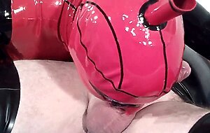 Latex Rubber Crossdresser Sucks Cock