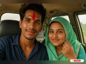 New married Car Indoor Desi indian Super Hot  beautiful girl by -Snapchat143