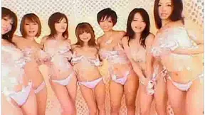 Asian amateur AV idol babes get gang banged hard