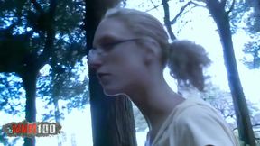 Starla-candy Beautiful French Blonde Starla Candy Pees in the Woods Then Sucks Terry's Cock