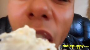 Jose Cortez begs his stepdad Richard Lennox to now swallow him full in his nasty mouth