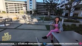 Street Photographer Captures Dakota Quinn in Wild Outdoor Encounter with a Massive Surprise!