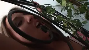 Girl gags on massive cock then gets fucked hard