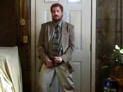 Str8 Israeli daddy jerk off in suit
