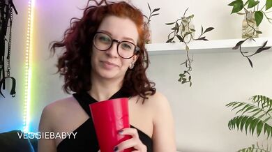 Red haired femdom rides dildo at wild party twist