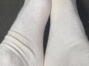 White Tube Sock Fetish In Car
