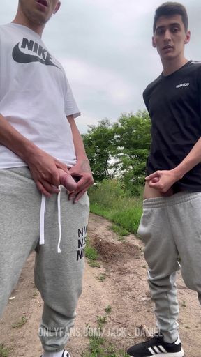 Jaw-dropping moment from &quot;STRAIGHT DUDES HANDJOBS OUTDOOR&quot;