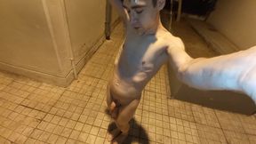 Nude piss shower in public and cum