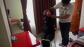 Amateur Indo Tied And Ballgagged