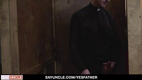 Yesfather - teenager sucks titanic priest pecker in church gloryhole