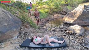 I Took My Wife to the Woods for My Friends to Eat Her Ass and Pussy on Top of a Rock