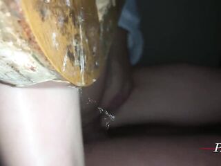 Homemade movie scene of stepbrother and stepsister anal fucking close up at night
