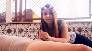 Student 18 years sucking big cock