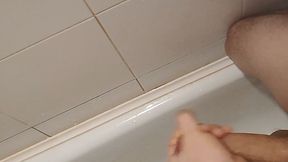 Handjob and moaning in the shower