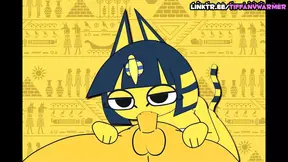 Anime MILF Ankha gets fucked hard by her giant cock-loving dog