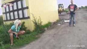 ”German amateur MILF fucking at construction area”