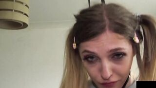 Petite Brit Submissive Enjoys Rough Treatment And Swallows Jizzy Load
