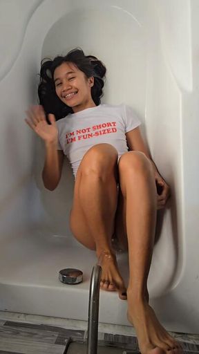 Shower stream orgasm