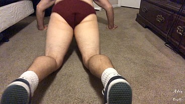Hairy Stud In Thong Does Sit Ups