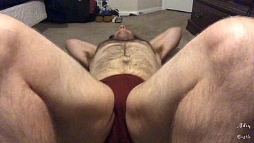 Hairy Stud In Thong Does Sit Ups